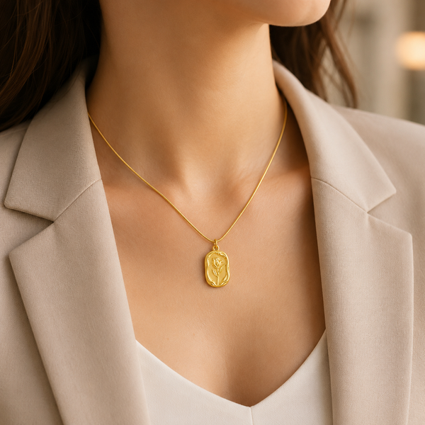 Rose Stamp Necklace
