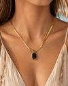 Snake Chain with Black Pendant Necklace