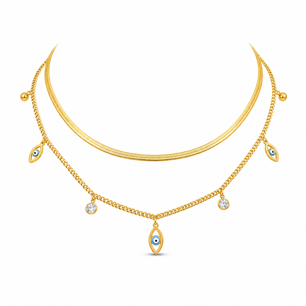 Evil eye Layersnake Chain Necklace