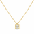 Square Single Stone Necklace