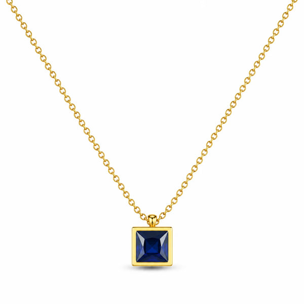 Square Single Stone Necklace