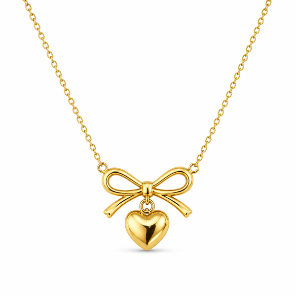 Bow Heart LinkedNecklace