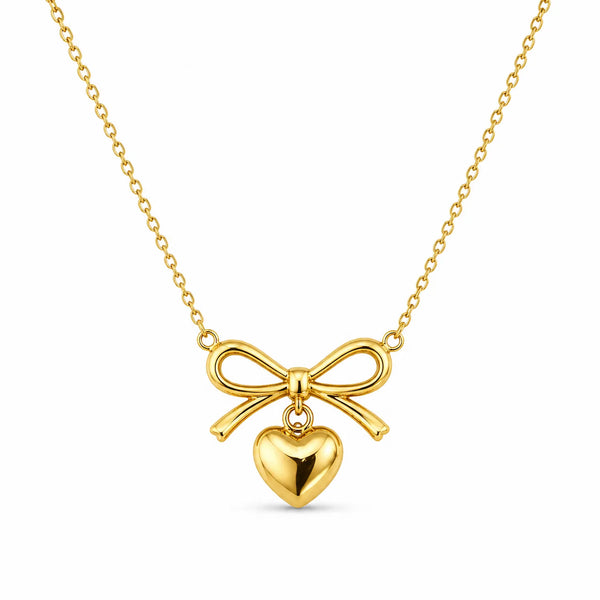 Bow Heart LinkedNecklace