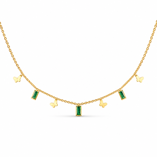 Butterfly Emerald Tanmaniya Necklace