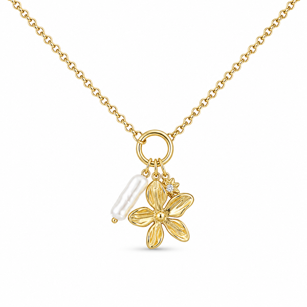 Flower Multi Charms Necklace