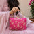 Pink floral Handle Clutch