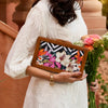 Flower Print Wooden Clutch
