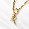 Star Pearl Diamond Multi Charms Necklace