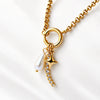 Star Pearl Diamond Multi Charms Necklace