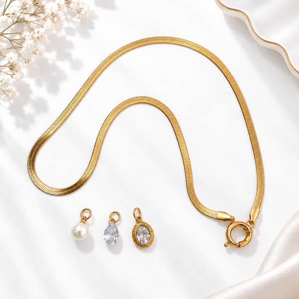 Pearl Diamond Multi Charms Necklace