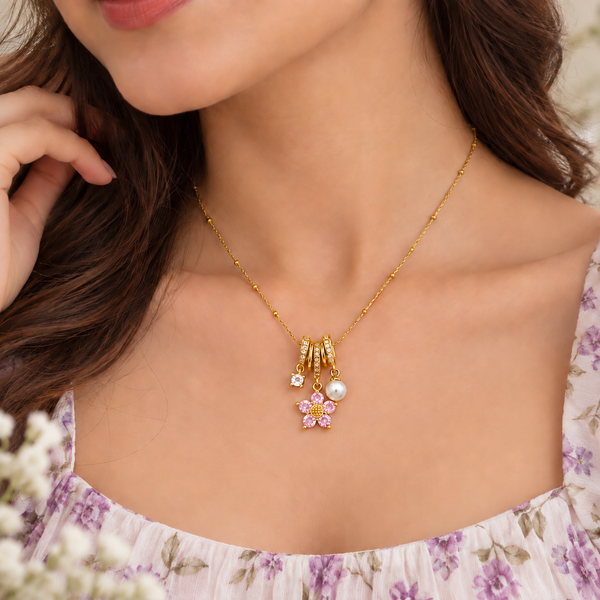 Rosy bloom Necklaces