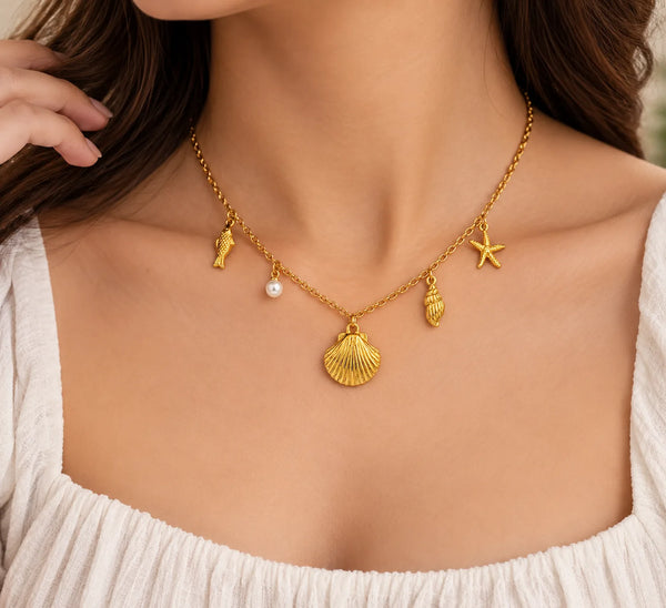 Shell Beach Charm Necklace