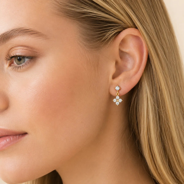 Diamond Blossom Earrings