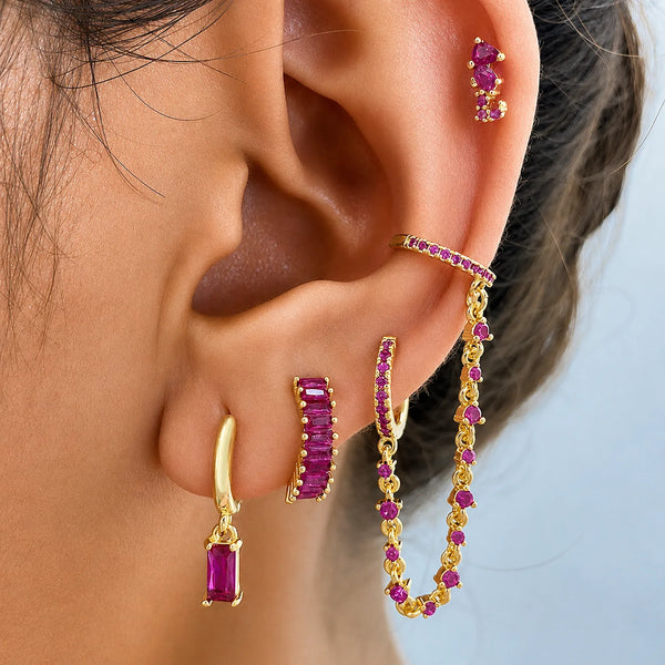 Ruby Royale Ear Stack