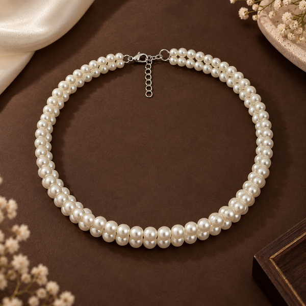 Double layer Pearl Choker