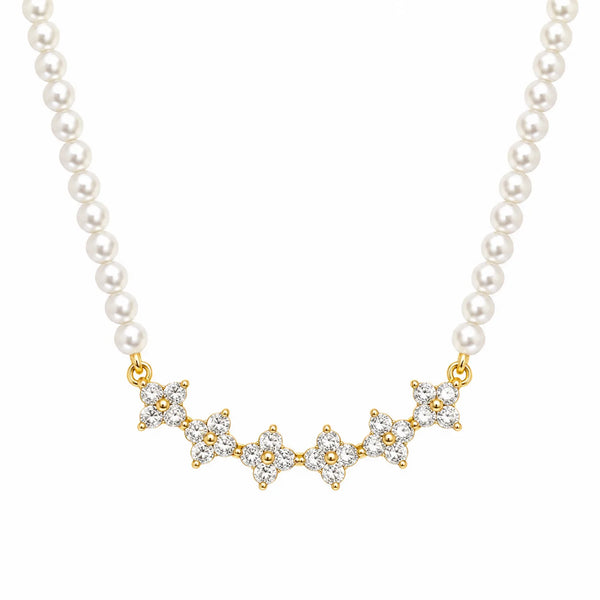 Pearl Diamond Pendant Necklace