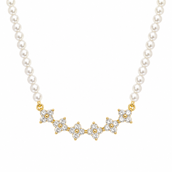 Pearl Diamond Pendant Necklace