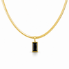 Emerald Stone Charm Snake Chain