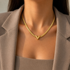 V Pendant snake Chain Necklace