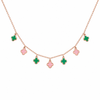 Pink & green Clover Tanmaniya Necklace