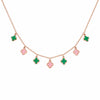 Pink & green Clover Tanmaniya Necklace