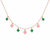 Pink & green Clover Tanmaniya Necklace