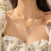 Shell Diamond Multi Charms Necklace