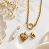 Heart Pearl Multi Charms Necklace