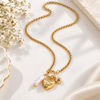 Heart Pearl Multi Charms Necklace