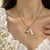 Heart Diamond Flower Multi Charms Necklace
