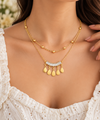 Double Layer White Stone Necklace
