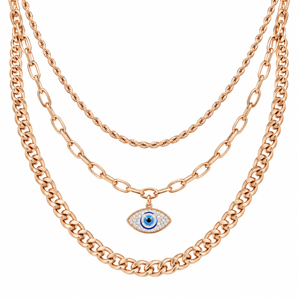 Three layer Evil Eye Necklace