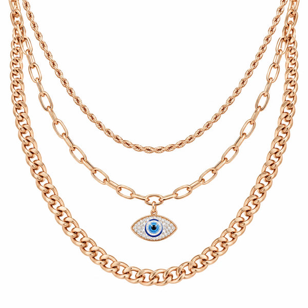 Three layer Evil Eye Necklace