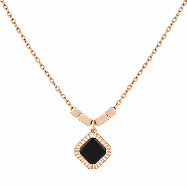 Black Coin cube Necklace