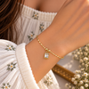 Square Stone Wire Charm Bracelet
