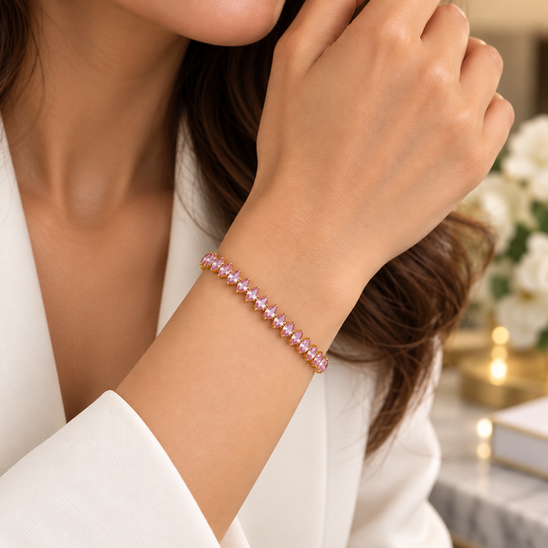 Leaf-Cut Panna Tennis Bracelet