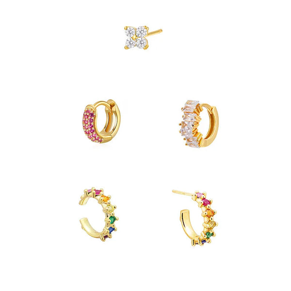 Aurora Gem Piercing Stack - Mismatch