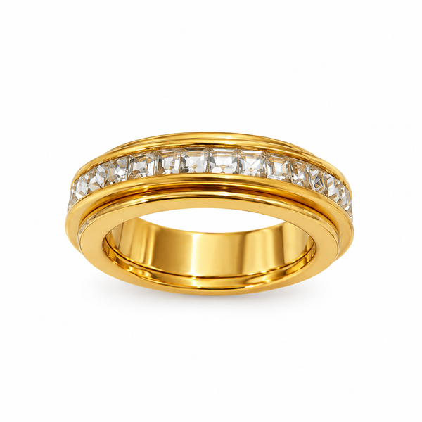 Diamond rail ring