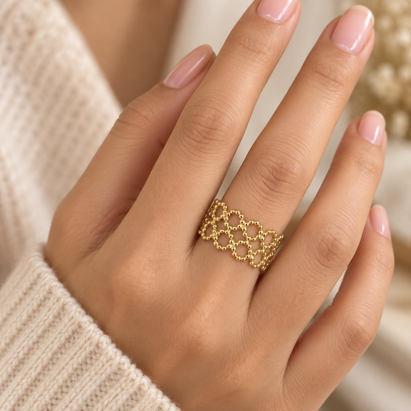 Hollow Flower Detail Ring