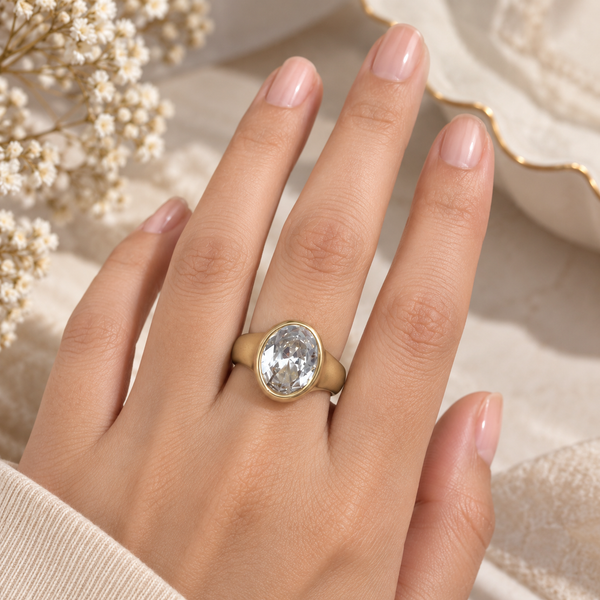 Cubic zirconia Decor Cuff Ring