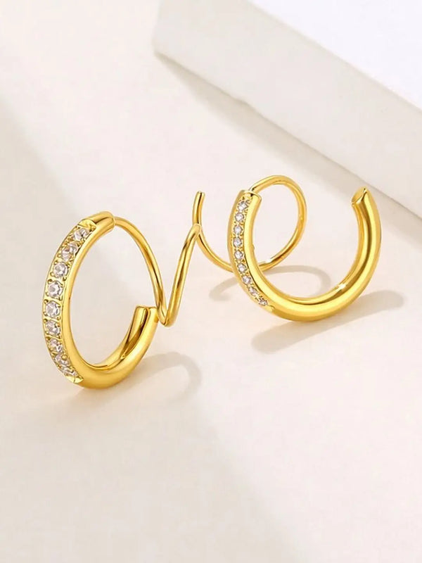 Golden spiral hug earrings