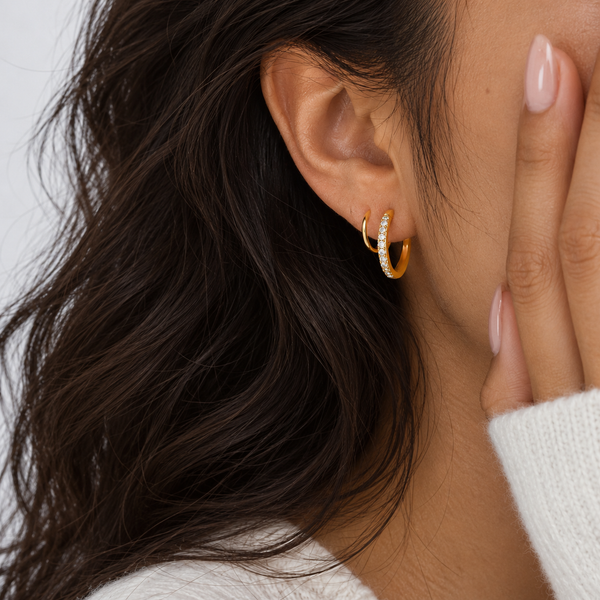 Golden spiral hug earrings