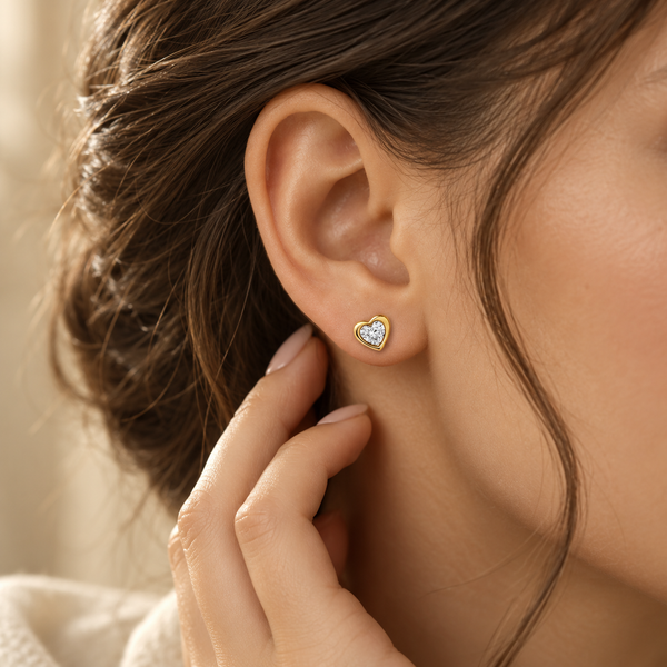 Emerald heart beats earrings