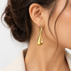Golden halo ovals earrings