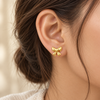 Dainty Heart Bow Stud Earrings