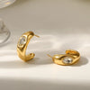 Single diamond hoop earrings