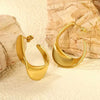 Golden wave curve earrings