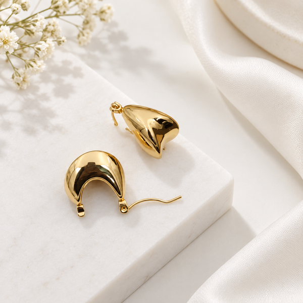 Chunky Gold Hoops Earrings