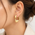 Golden wave curve earrings