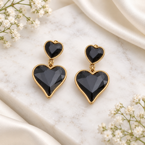 Black heart Earring